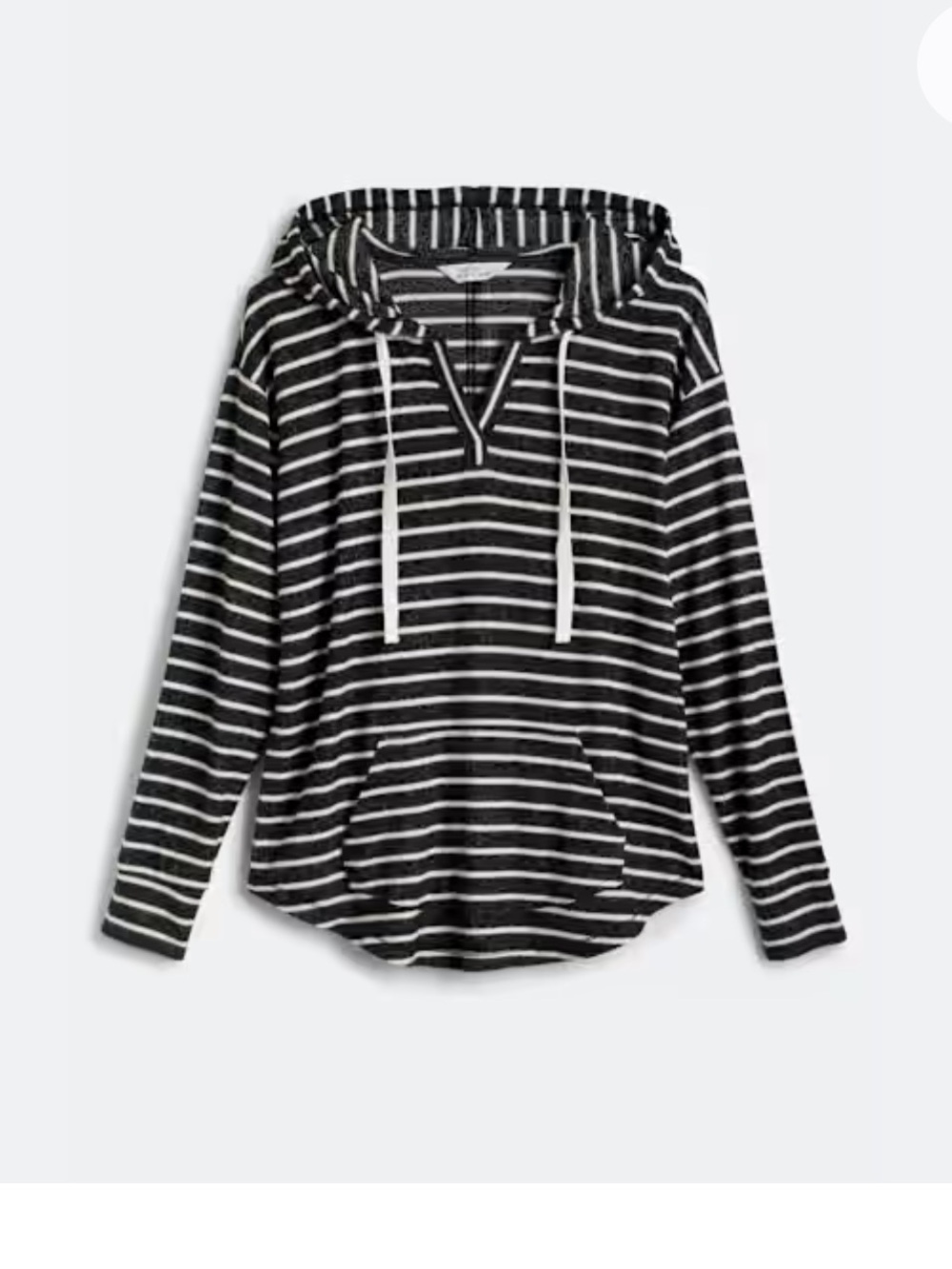 Market & Spruce XL Black and White Striped Strechy Hoodie NWOT